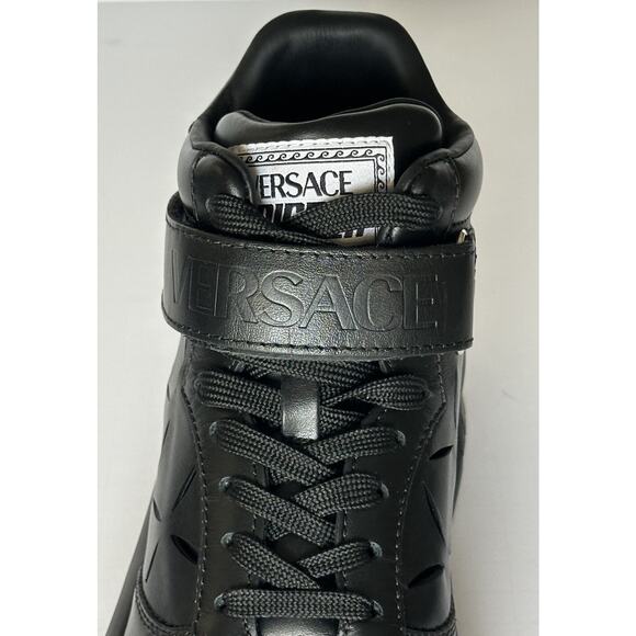Versace Men\'s Laserata Leather Sneakers Black 11.5 US (44.5) 1008964 NWT $1175 main image 7